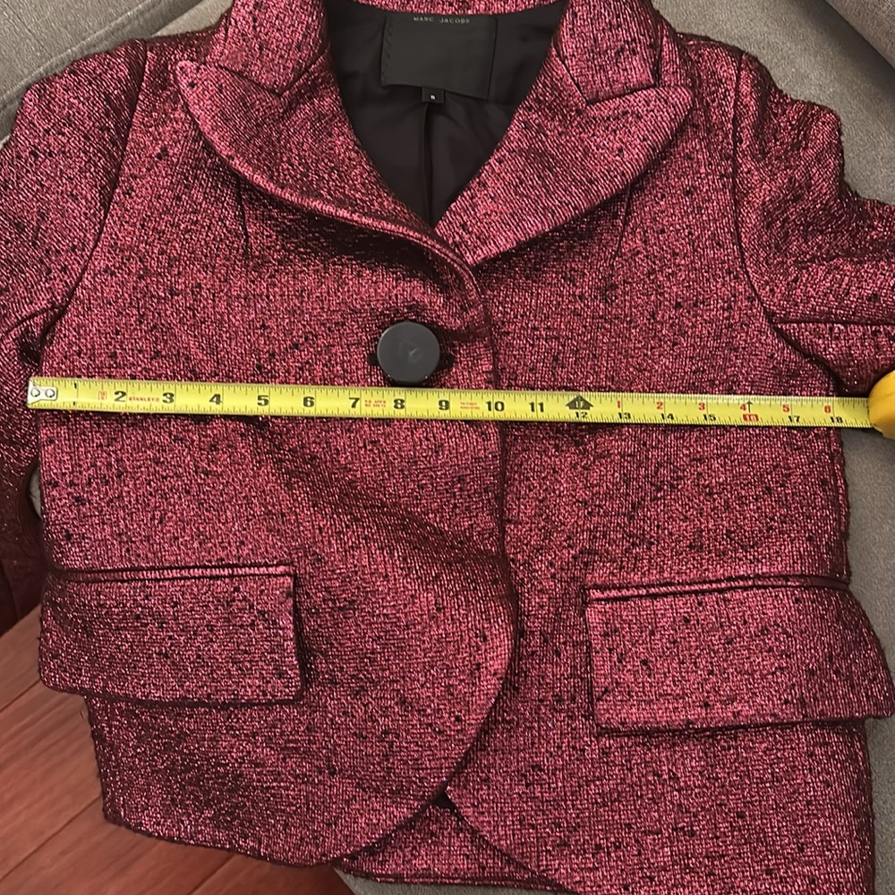 MARC JACOBS Metallic Pink Boucle Silk Wool Jacket - Picture 9 of 10